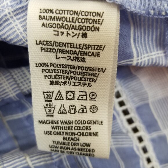 Adorable Free People Light Blue & White Plaid w/Lace Time Out Tunic * Size Med - Picture 11 of 11